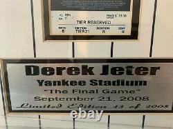 18 x 22 Framed Derek Jeter Final Game Yankee Stadium Limited Edition #46 of 2008