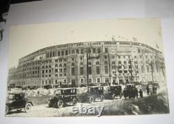 1920's New York YANKEE STADIUM PHOTOGRAPH withModel T Fords in Front 9 1/4x5 3/4