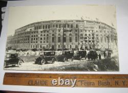 1920's New York YANKEE STADIUM PHOTOGRAPH withModel T Fords in Front 9 1/4x5 3/4