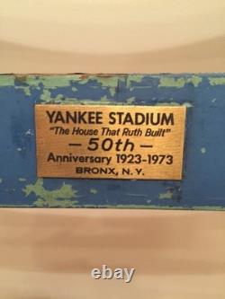 1923-1973 Certified 50th Anniversary Yankee Stadium Seat. # 7 With Plaque