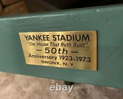 1923 New York Yankee Stadium Seat Chair With Plaque In Original Seafoam Green