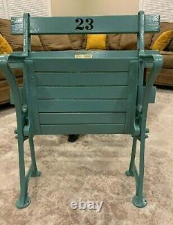 1923 New York Yankee Stadium Seat Chair With Plaque In Original Seafoam Green