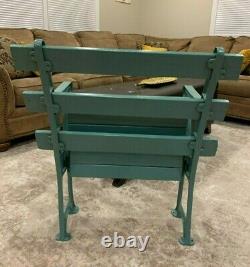 1923 New York Yankee Stadium Seat Chair With Plaque In Original Seafoam Green