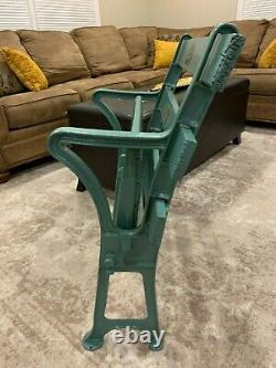 1923 New York Yankee Stadium Seat Chair With Plaque In Original Seafoam Green