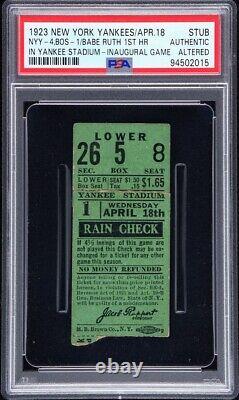 1923 Opening Day 1st Game @yankees Stadium House Ruth Built Babe Hr Ticket Psa