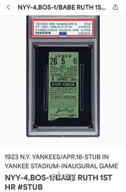 1923 Opening Day 1st Game @yankees Stadium House Ruth Built Babe Hr Ticket Psa
