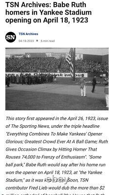 1923 Opening Day 1st Game @yankees Stadium House Ruth Built Babe Hr Ticket Psa