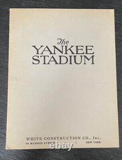 1923 YANKEE STADIUM Vintage Baseball Program Booklet by White Construction Co