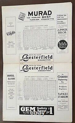 1923 Yankee Stadium Opening Day Inaugural Game Program Babe Ruth Home Run