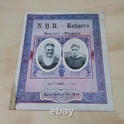 1929 NYU vs Rutgers Football Program Yankee Stadium New York University