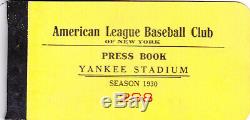 1930 New York Yankee Stadium Press Book #298 (No Tickets)