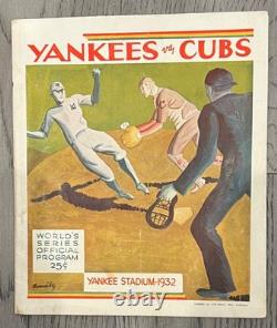 1932 World Series Program Yankee Stadium Babe Ruth Lou Gehrig