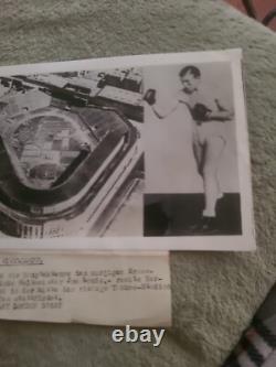 1937 Joe Louis Heavyweight Boxer Tommy Farr Yankee Stadium Photo Boxing New York