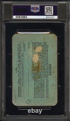 1937 NEW YORK YANKEES PASS VALID LOU GEHRIG CYCLE? 24 HR's @ YANKEES STADIUM PSA