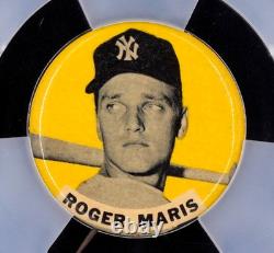 1940-59 PM10 Stadium Pin 1.75 Roger Maris Yellow Background PSA 4 VG-EX