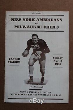 1941 AFL Milwaukee Chiefs at New York Americans -Yankee Stadium