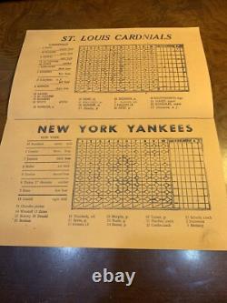 1943 October St Louis Cardinals Vs New York Yankees Score Card Yankee Stadium
