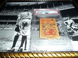 1948 The Babe Ruth Bow Out Ticket Stub Final Yankee Stadium Appearance Psa 3