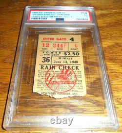 1948 The Babe Ruth Bow Out Ticket Stub Final Yankee Stadium Appearance Psa 3