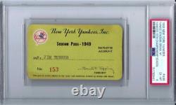 1949 N. Y. Yankees Yankee Stadium Season Pass 12TH Championship PSA 6 Highest