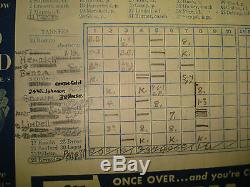 1949 New York Yankees Scorecard Vs Boston Red Sox Oct 1, 1949 Yankee Stadium