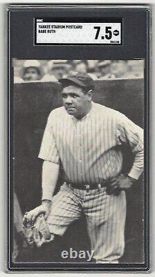 1950-60's Yankee Stadium Postcard Babe Ruth New York Yankees SGC 7.5 Low Pop