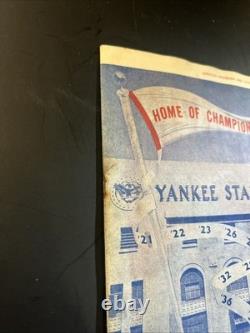 1950 Yankee Stadium Official Program & Ticket Stub Home Of Champions Vintage