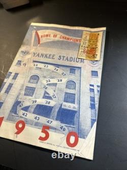 1950 Yankee Stadium Official Program & Ticket Stub. Home Of Champions Vintage