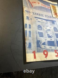 1950 Yankee Stadium Official Program & Ticket Stub Home Of Champions Vintage