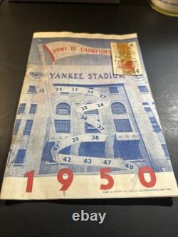 1950 Yankee Stadium Official Program & Ticket Stub Home Of Champions Vintage