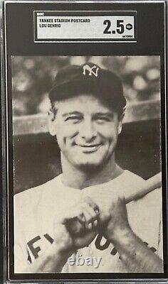 1950's -60's LOU GEHRIG Yankee Stadium Postcard SGC 2.5
