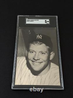 1950's-60's Mickey Mantle Yankees Stadium Souvenir Shop Postcard SGC 5 EX