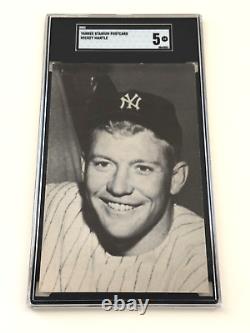 1950's-60's Mickey Mantle Yankees Stadium Souvenir Shop Postcard SGC 5 EX