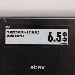 1950's-60's Sandy Koufax Yankee Stadium Souvenir Postcard- Brooklyn Dodgers S