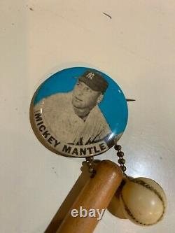 1950's Mickey Mantle New York Yankees Pm10 Stadium Pin Pinback With Jewelry