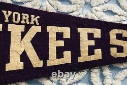 1950's PURPLE Felt NEW YORK YANKEES STADIUM 27.5 Pennant MICKEY MANTLE
