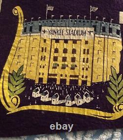 1950's PURPLE Felt NEW YORK YANKEES STADIUM 27.5 Pennant MICKEY MANTLE