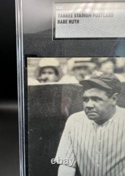 1950s YANKEE STADIUM BABE RUTH POSTCARD SOUVENIR SGC GRADED