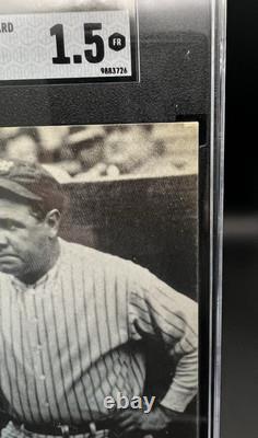 1950s YANKEE STADIUM BABE RUTH POSTCARD SOUVENIR SGC GRADED