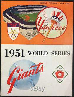 1951 World Series Baseball Program Game 1 Yankee Stadium vs New York Giants