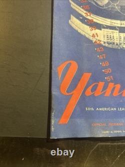 1952 New York Yankees Game Program Score Card w Orig Ticket Stub