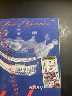 1952 New York Yankees Game Program Score Card w Orig Ticket Stub