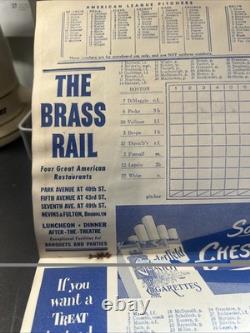 1952 New York Yankees Game Program Score Card w Orig Ticket Stub