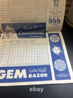 1952 New York Yankees Game Program Score Card w Orig Ticket Stub