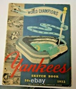 1952 New York Yankees Sketch Book Mlb Baseball Rare Yankees Stadium Bronx Ny
