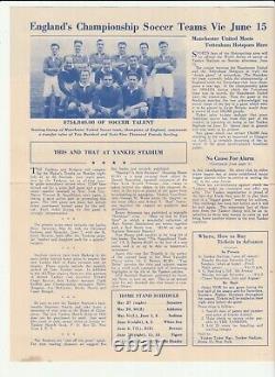 1952 TOTTENHAM HOTSPURS v MANCHESTER UNITED @ Yankee Stadium, New York YANK Iss