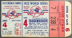 1952 World Series Game 4 Ticket Yankee Stadium New York v Brooklyn Dodgers icert