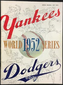 1952 World Series Program Yankee Stadium New York vs Brooklyn Dodgers MLB