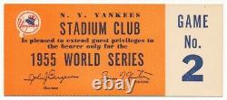 1955 New York Yankees World Series Stadium Club Ticket Game 2