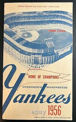 1956 Mickey Mantle Hits HR Off The Facade At Yankee Stadium Program scored